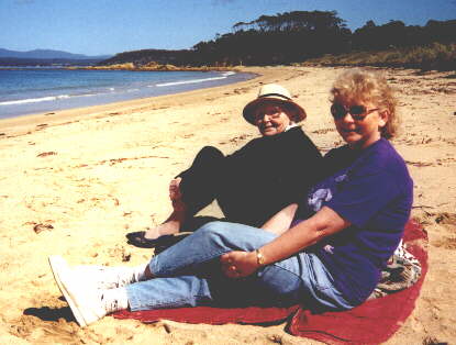 Betty and Granny on Maloney's beach